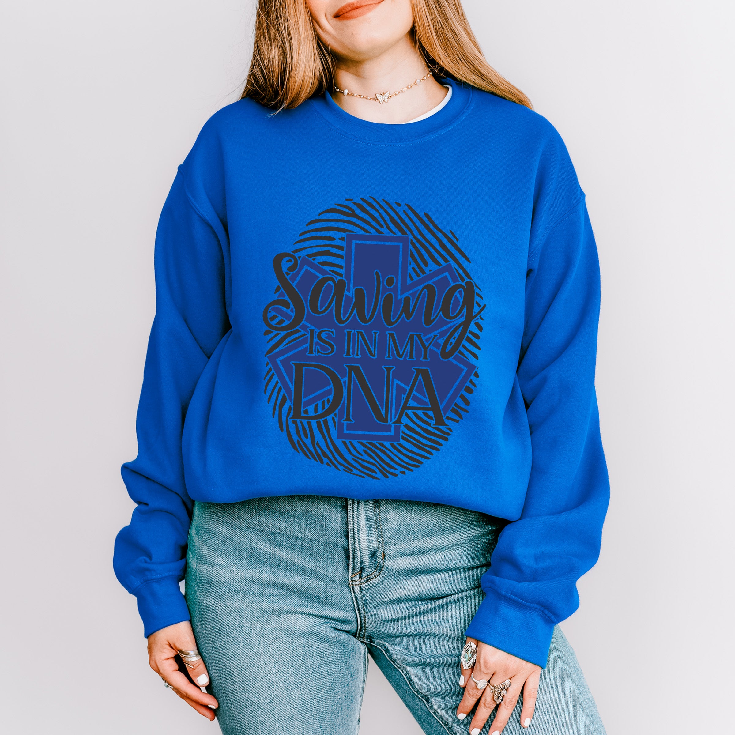 Saving Is In My DNA - EMT Unisex Crewneck T-Shirt Sweatshirt Hoodie