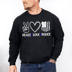 Peace Love Police Design - Police Unisex Crewneck T-Shirt Sweatshirt Hoodie