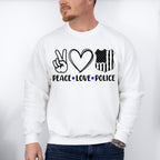 Peace Love Police Design - Police Unisex Crewneck T-Shirt Sweatshirt Hoodie