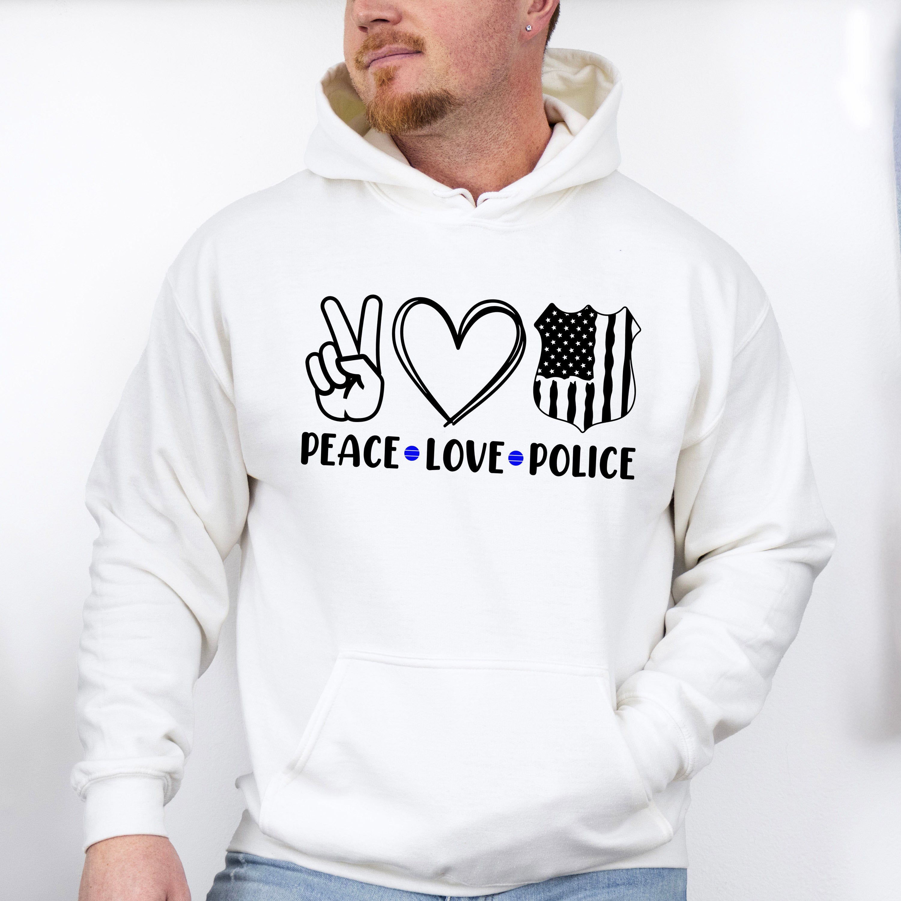 Peace Love Police Design - Police Unisex Crewneck T-Shirt Sweatshirt Hoodie