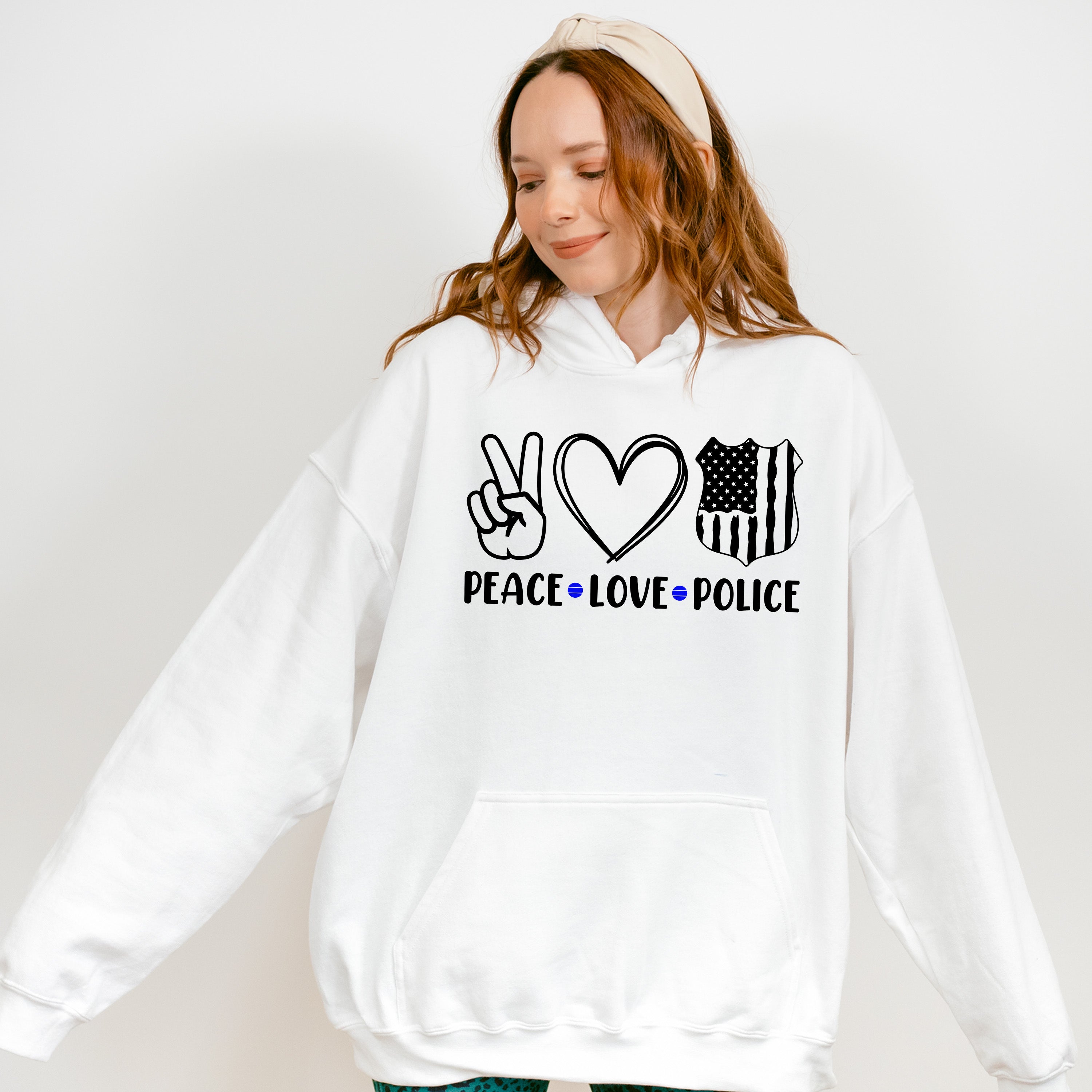 Peace Love Police Design - Police Unisex Crewneck T-Shirt Sweatshirt Hoodie