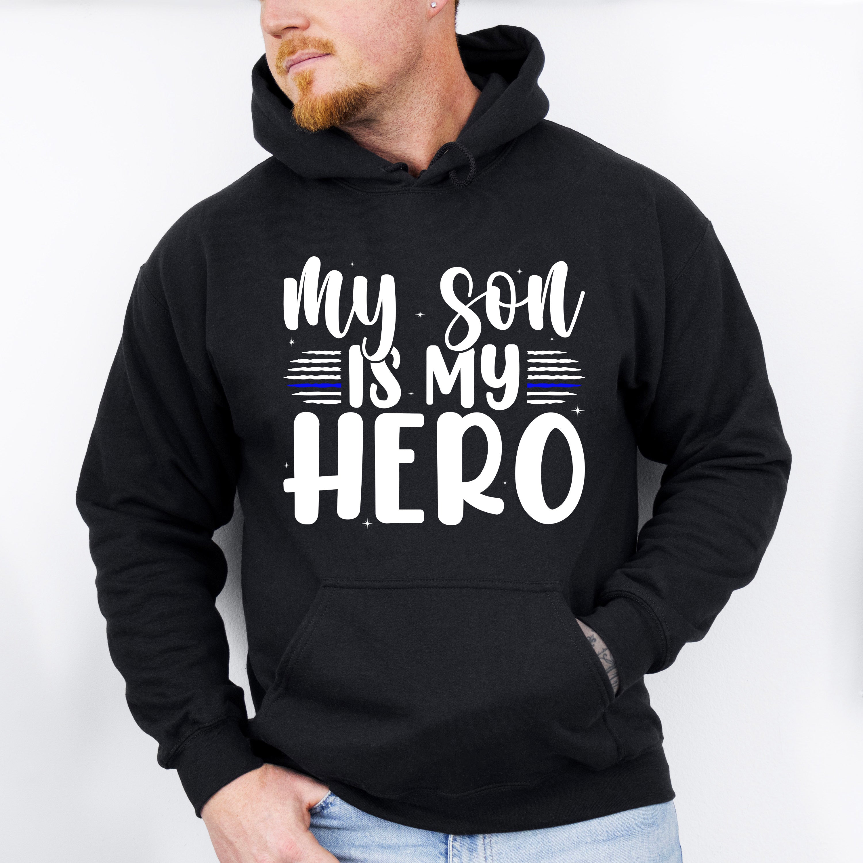 My Son Is My Hero - Police Unisex Crewneck T-Shirt Sweatshirt Hoodie