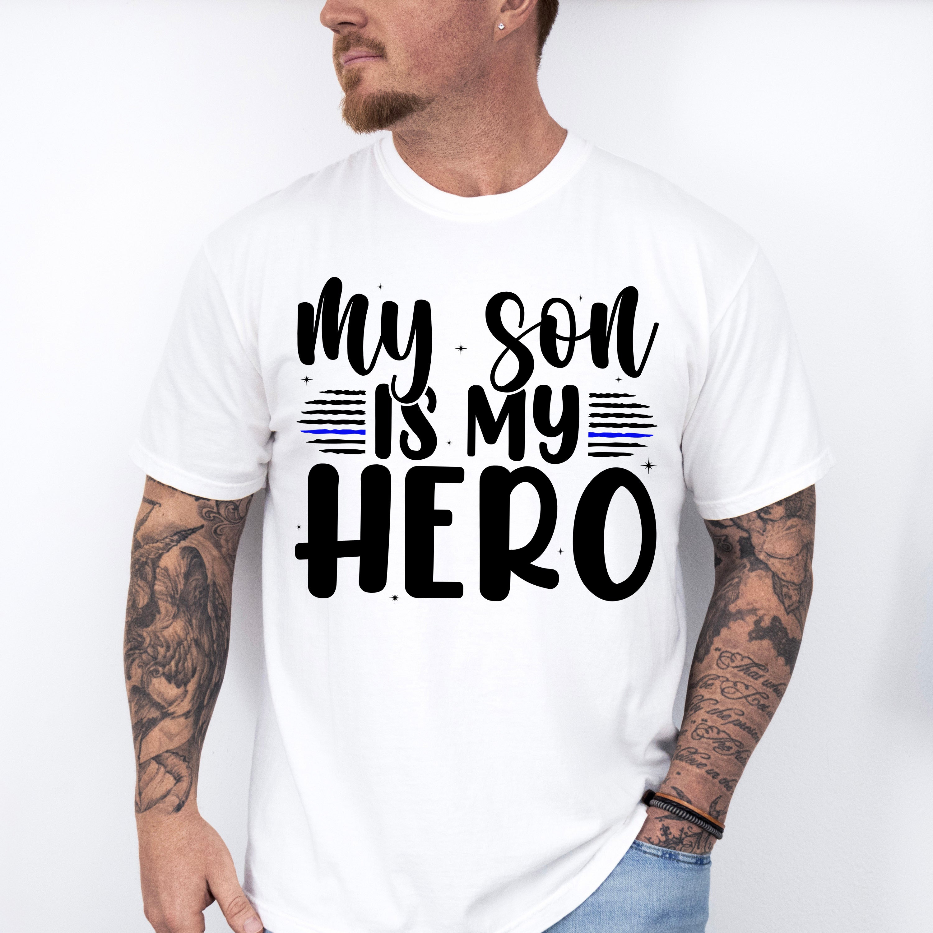 My Son Is My Hero - Police Unisex Crewneck T-Shirt Sweatshirt Hoodie