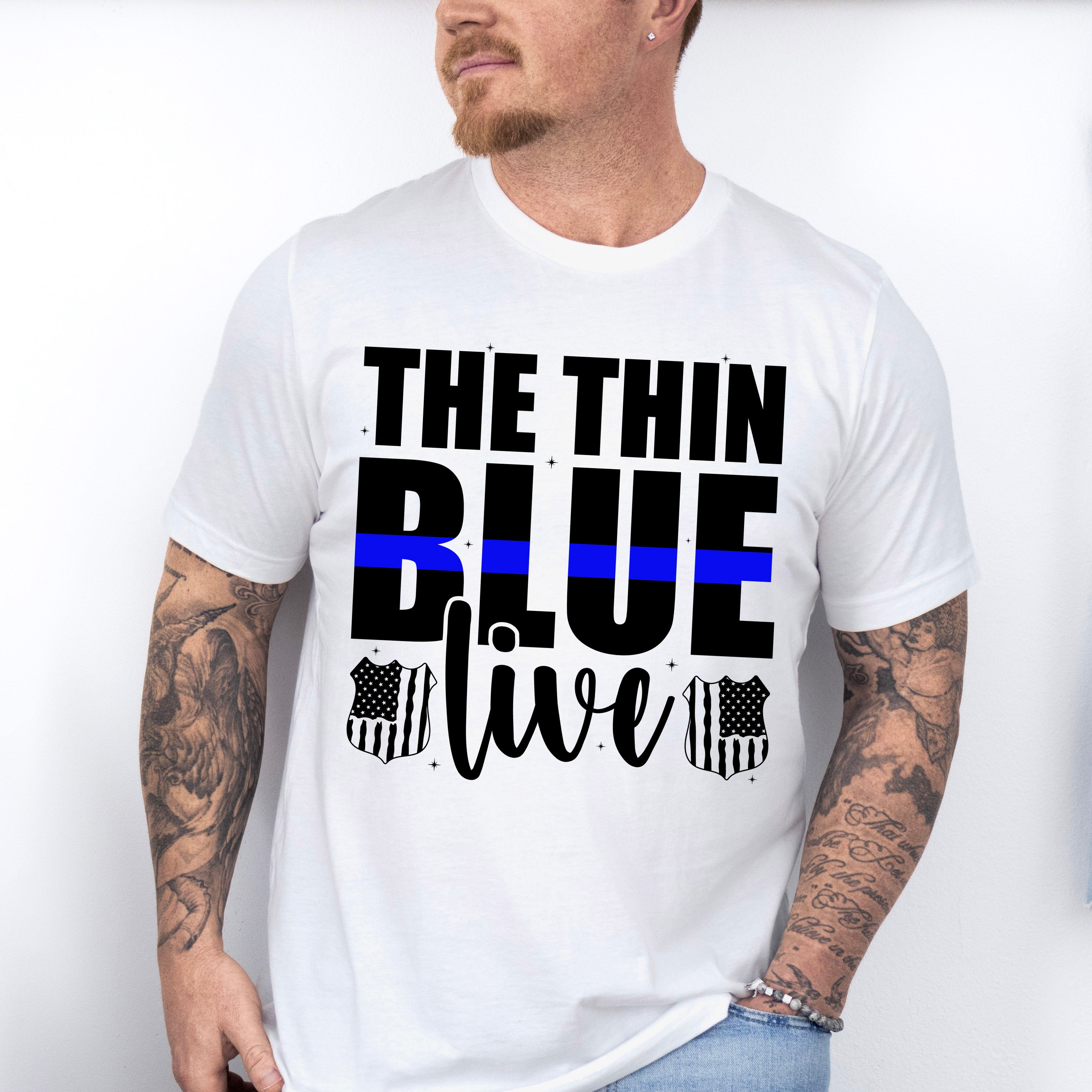 The Thin Blue Live - Police Unisex Crewneck T-Shirt Sweatshirt Hoodie