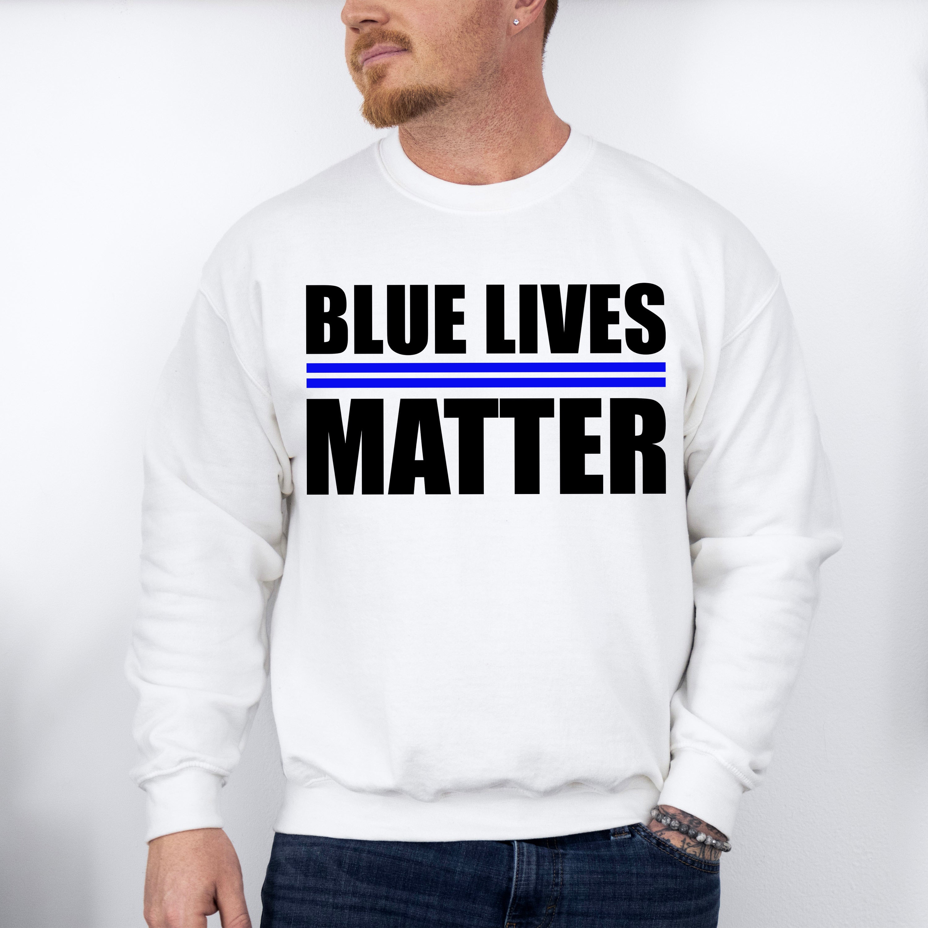 Blue Lives Matter - Police Unisex Crewneck T-Shirt Sweatshirt Hoodie