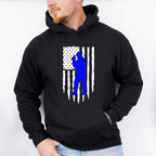 US Flag Police Silhouette - Police Unisex Crewneck T-Shirt Sweatshirt Hoodie