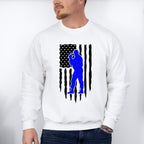 US Flag Police Silhouette - Police Unisex Crewneck T-Shirt Sweatshirt Hoodie