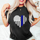 US Flag Heart Design - Police Unisex Crewneck T-Shirt Sweatshirt Hoodie