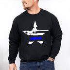 US Flag Star Design - Police Unisex Crewneck T-Shirt Sweatshirt Hoodie