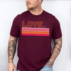 LOVE Stripes Design - Valentines Theme Unisex Crewneck T-Shirt Sweatshirt Hoodie