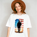 US Flag Soldier Silhouette Design - Military Unisex Crewneck T-Shirt Sweatshirt Hoodie