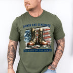 Honor And Remember Because Of The Brave - Military Unisex Crewneck T-Shirt Sweatshirt Hoodie