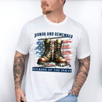 Honor And Remember Because Of The Brave - Military Unisex Crewneck T-Shirt Sweatshirt Hoodie