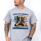 Honor And Remember Because Of The Brave - Military Unisex Crewneck T-Shirt Sweatshirt Hoodie