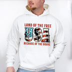 Land Of The Free USA - Military Unisex Crewneck T-Shirt Sweatshirt Hoodie