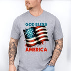 God Bless America US Flag Design - Military Unisex Crewneck T-Shirt Sweatshirt Hoodie