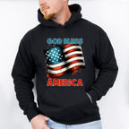 God Bless America US Flag Design - Military Unisex Crewneck T-Shirt Sweatshirt Hoodie