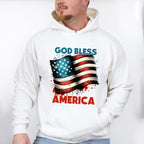 God Bless America US Flag Design - Military Unisex Crewneck T-Shirt Sweatshirt Hoodie