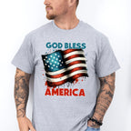 God Bless America US Flag Design - Military Unisex Crewneck T-Shirt Sweatshirt Hoodie