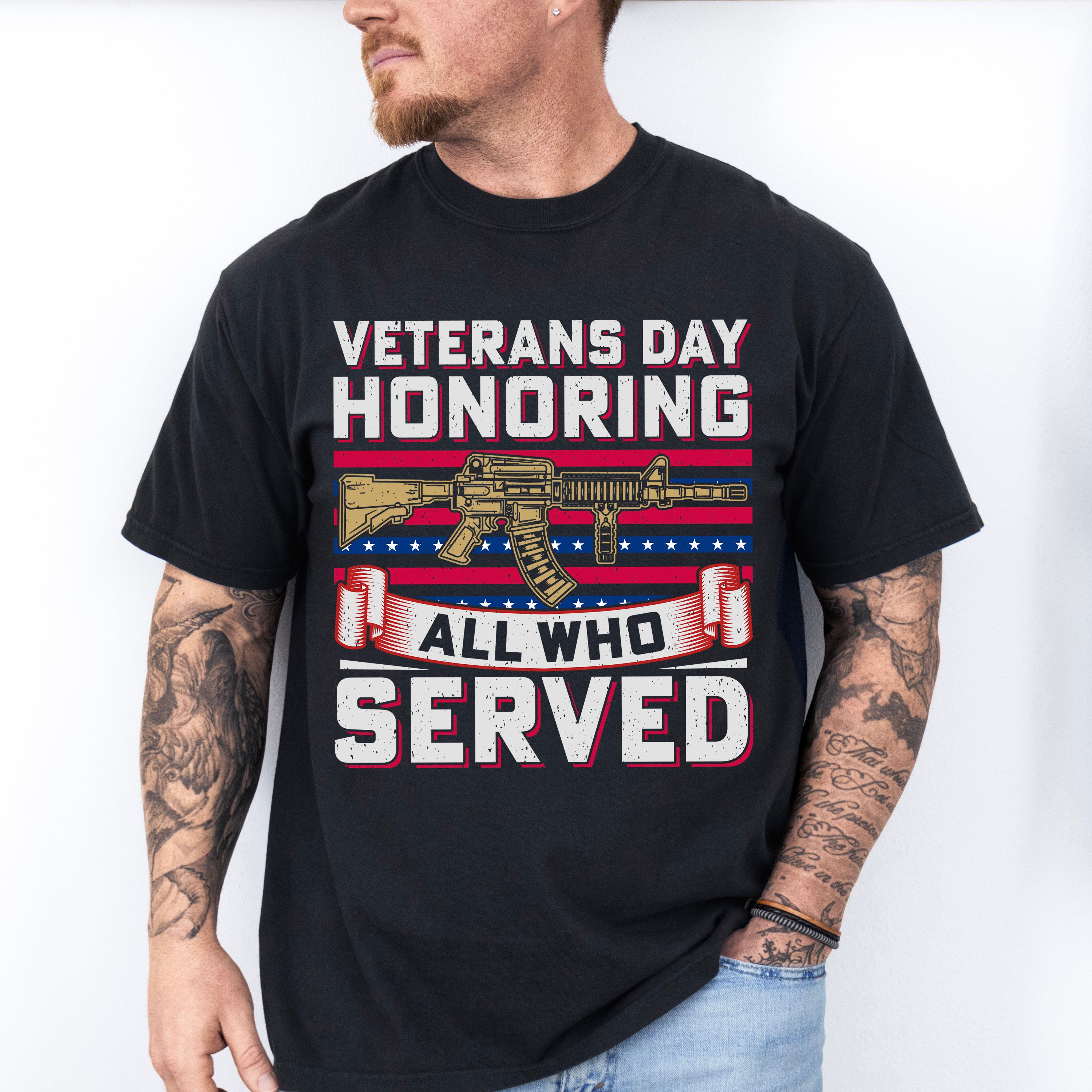 Veterans Day Honoring All Who Served - Military Unisex Crewneck T-Shirt Sweatshirt Hoodie