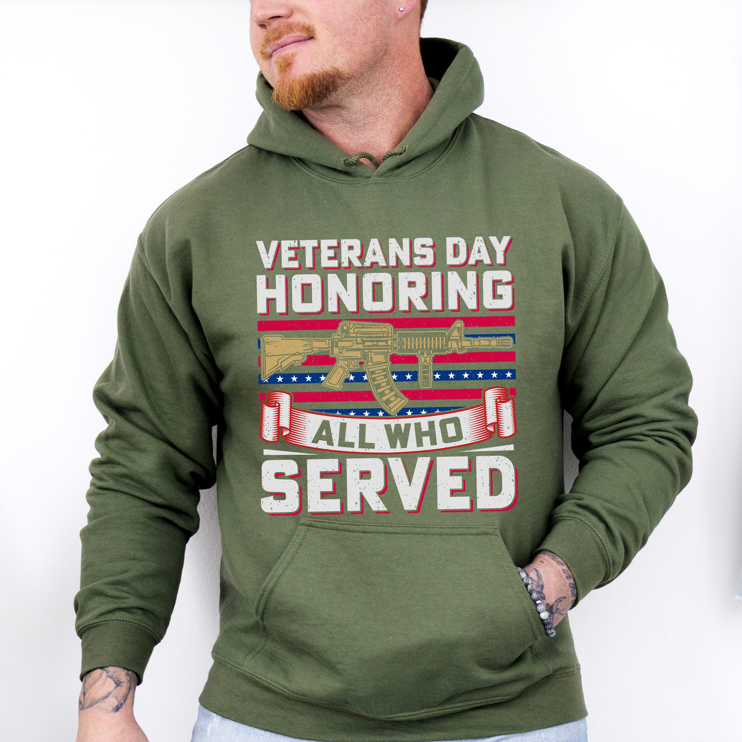 Veterans Day Honoring All Who Served - Military Unisex Crewneck T-Shirt Sweatshirt Hoodie