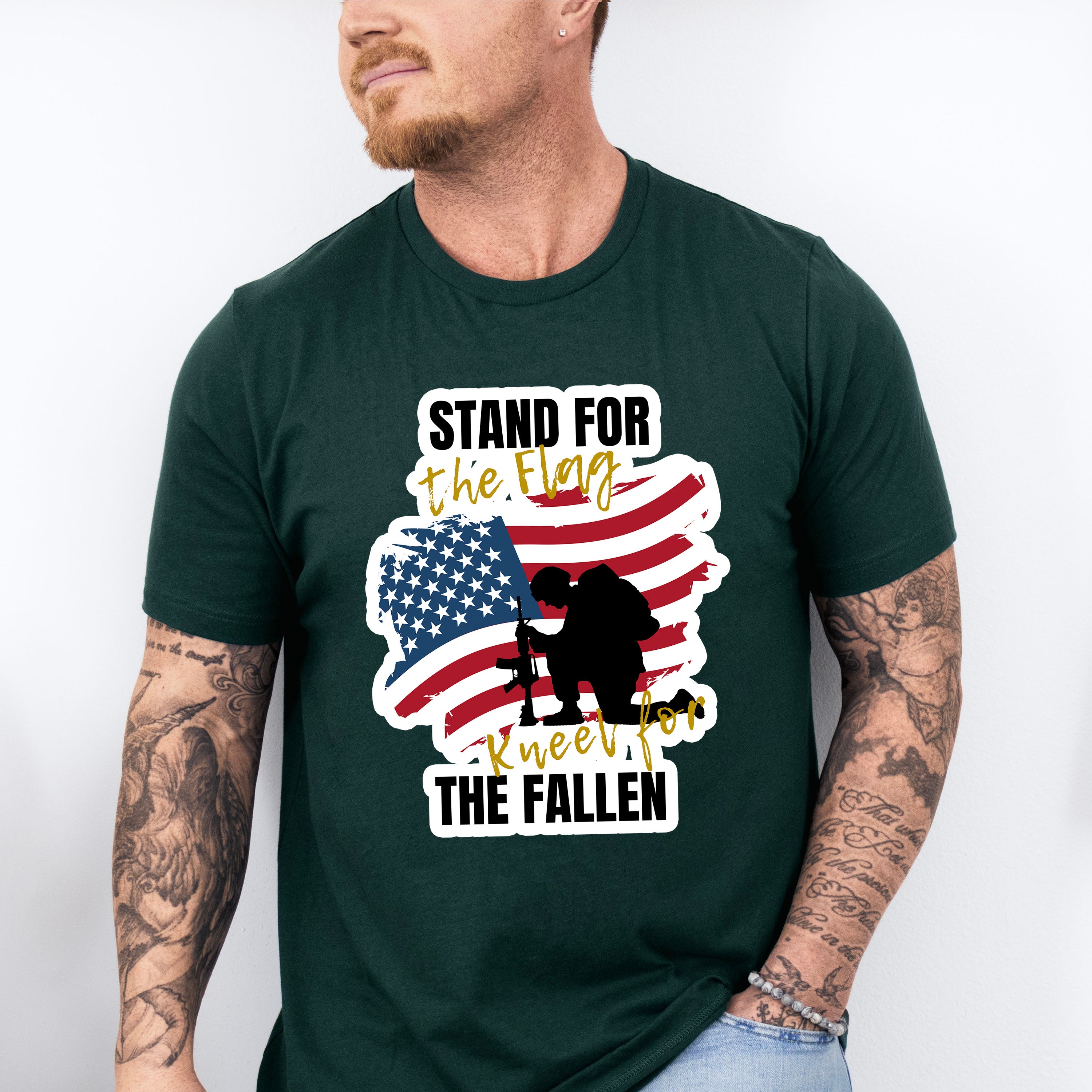 Stand For The Flag - Military Unisex Crewneck T-Shirt Sweatshirt Hoodie