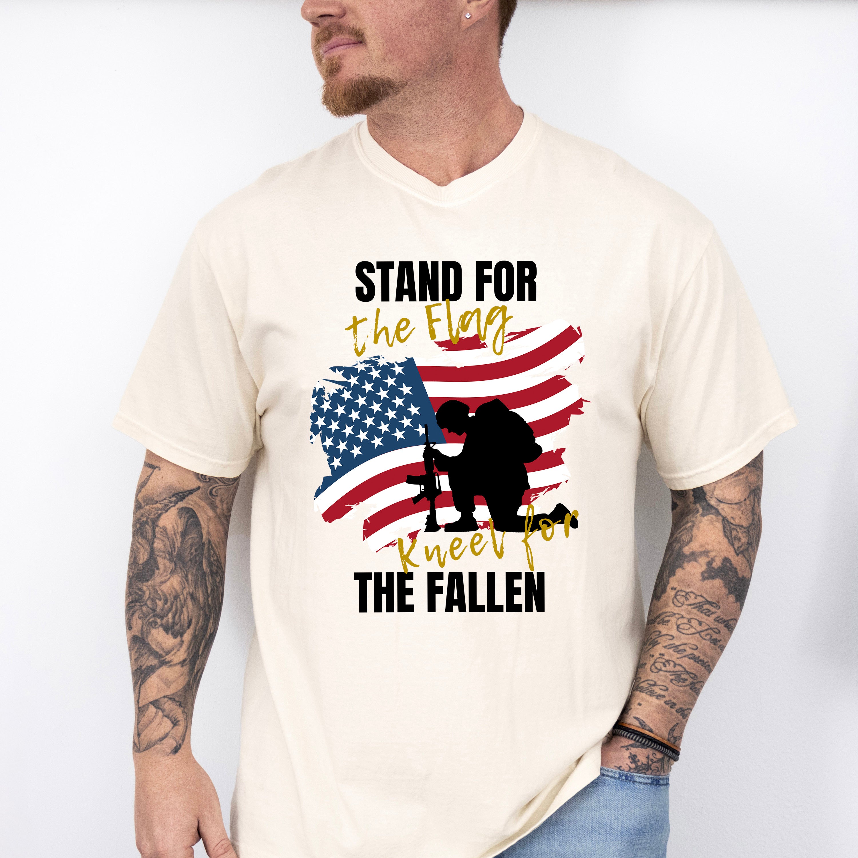 Stand For The Flag - Military Unisex Crewneck T-Shirt Sweatshirt Hoodie