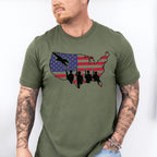 US Map Soldiers Silhouette - Military Unisex Crewneck T-Shirt Sweatshirt Hoodie