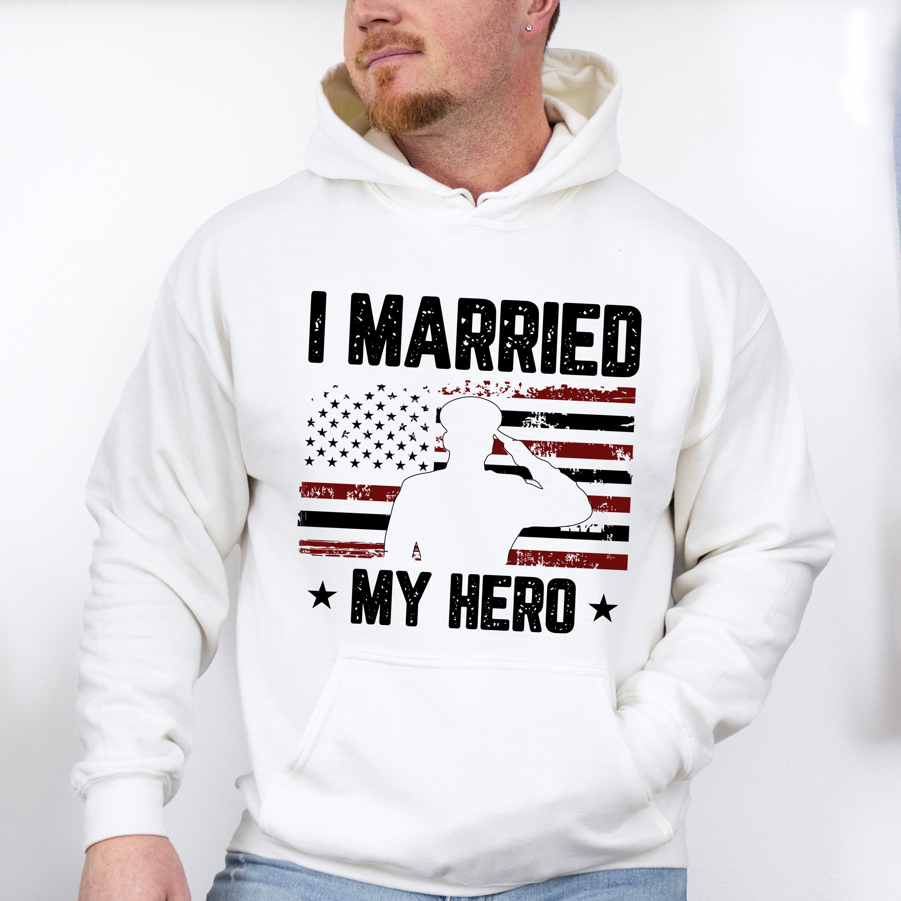 I Married My Hero - Military Unisex Crewneck T-Shirt Sweatshirt Hoodie