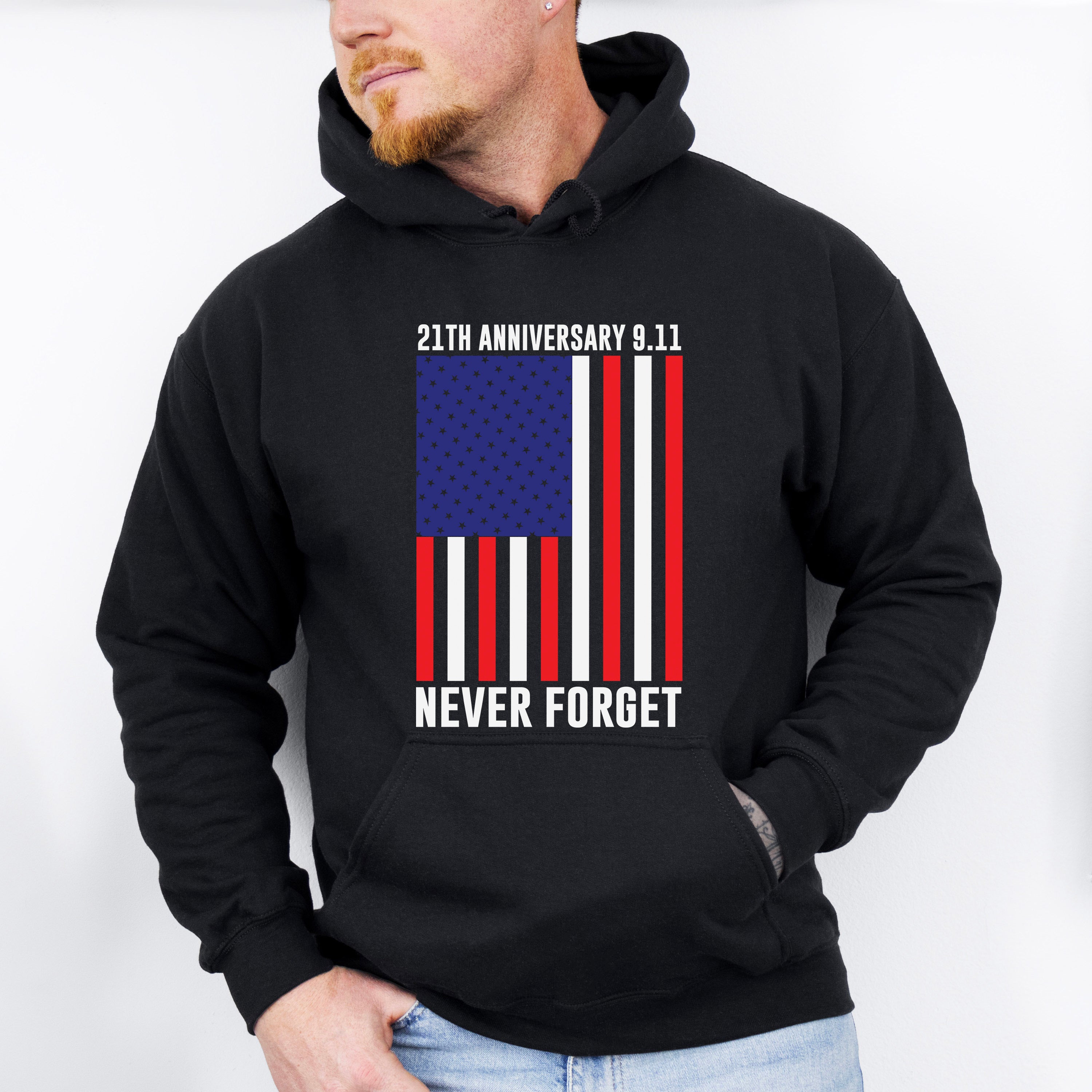 21th Anniversary 9.11 Never Forget - Military Unisex Crewneck T-Shirt Sweatshirt Hoodie