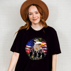 Bald Eagle Soldiers Silhouette Design - Military Unisex Crewneck T-Shirt Sweatshirt Hoodie