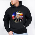 Bald Eagle Soldiers Silhouette Design - Military Unisex Crewneck T-Shirt Sweatshirt Hoodie
