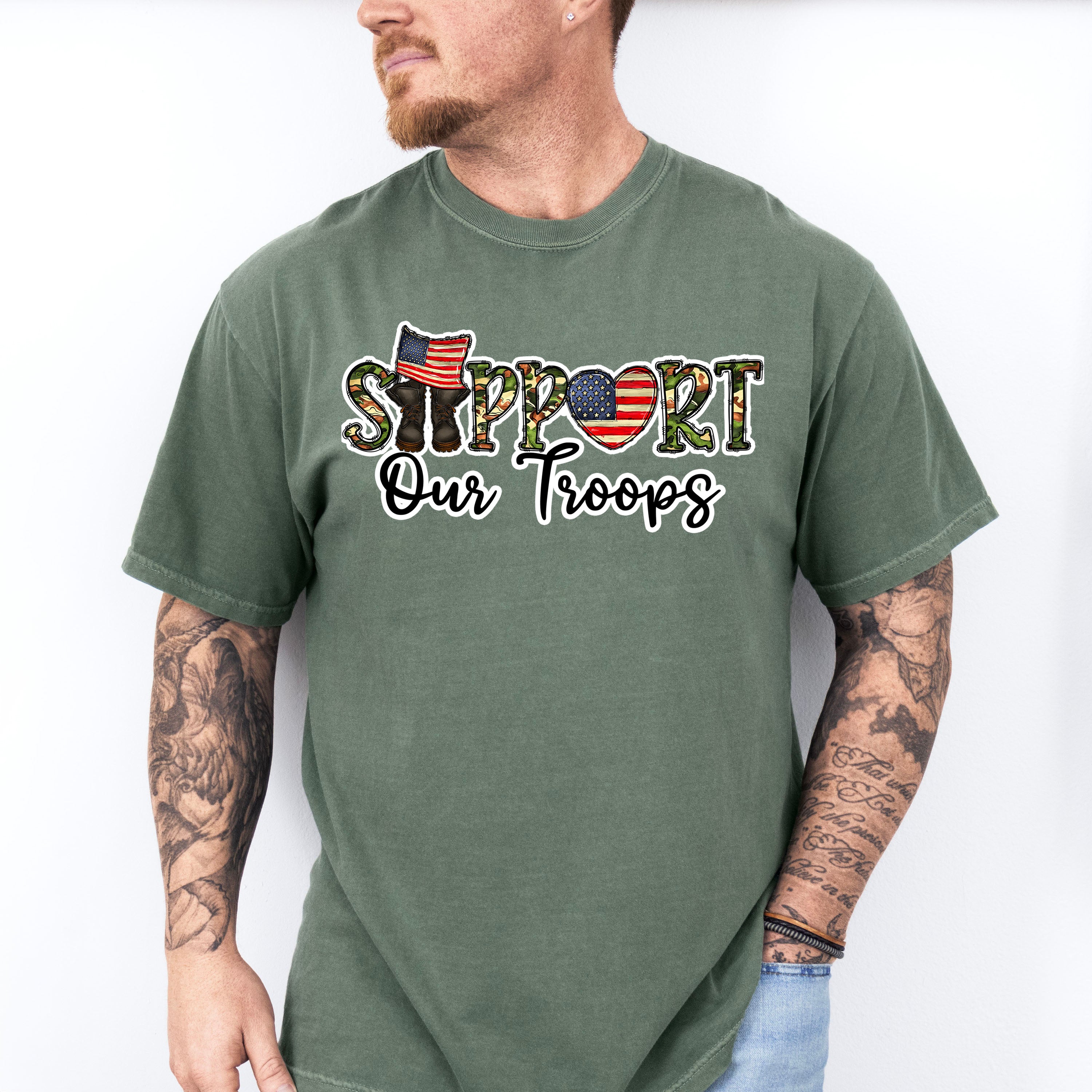 Support Our Troops - Military Unisex Crewneck T-Shirt Sweatshirt Hoodie