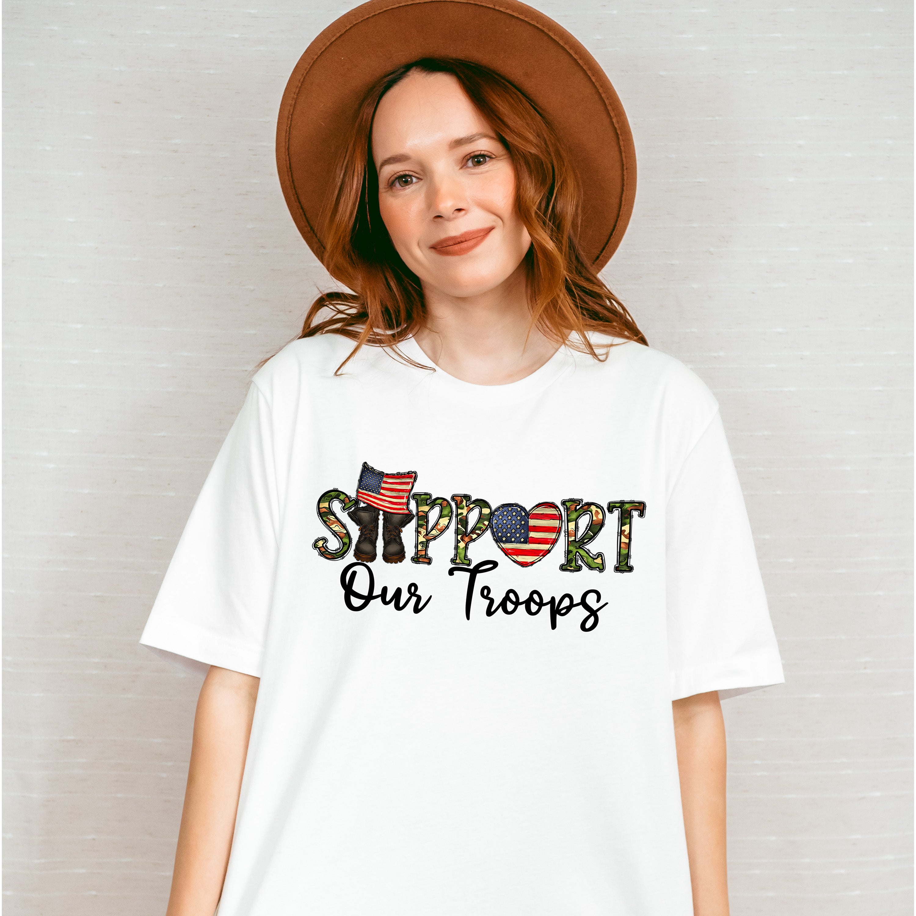 Support Our Troops - Military Unisex Crewneck T-Shirt Sweatshirt Hoodie