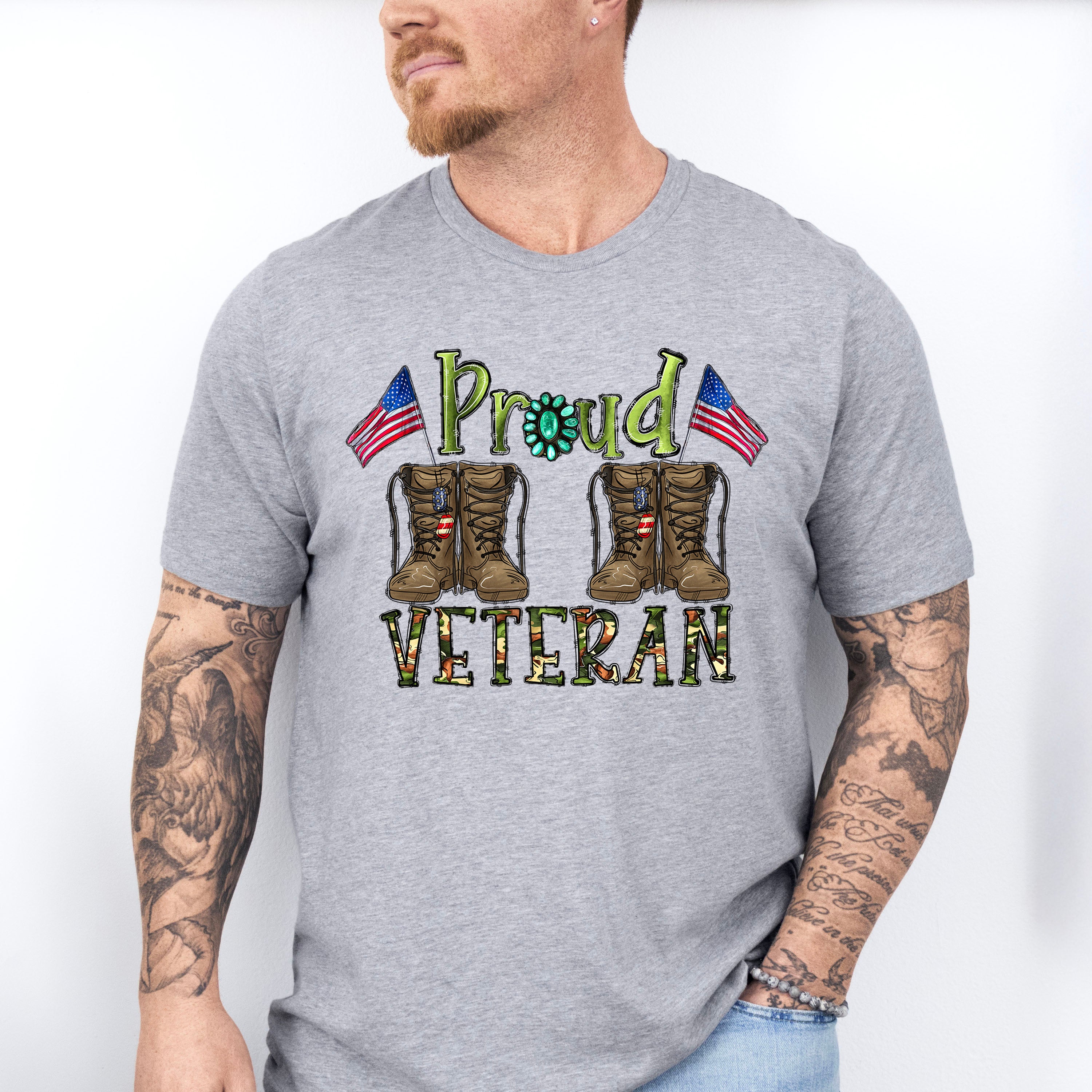 Proud Veteran Design - Military Unisex Crewneck T-Shirt Sweatshirt Hoodie