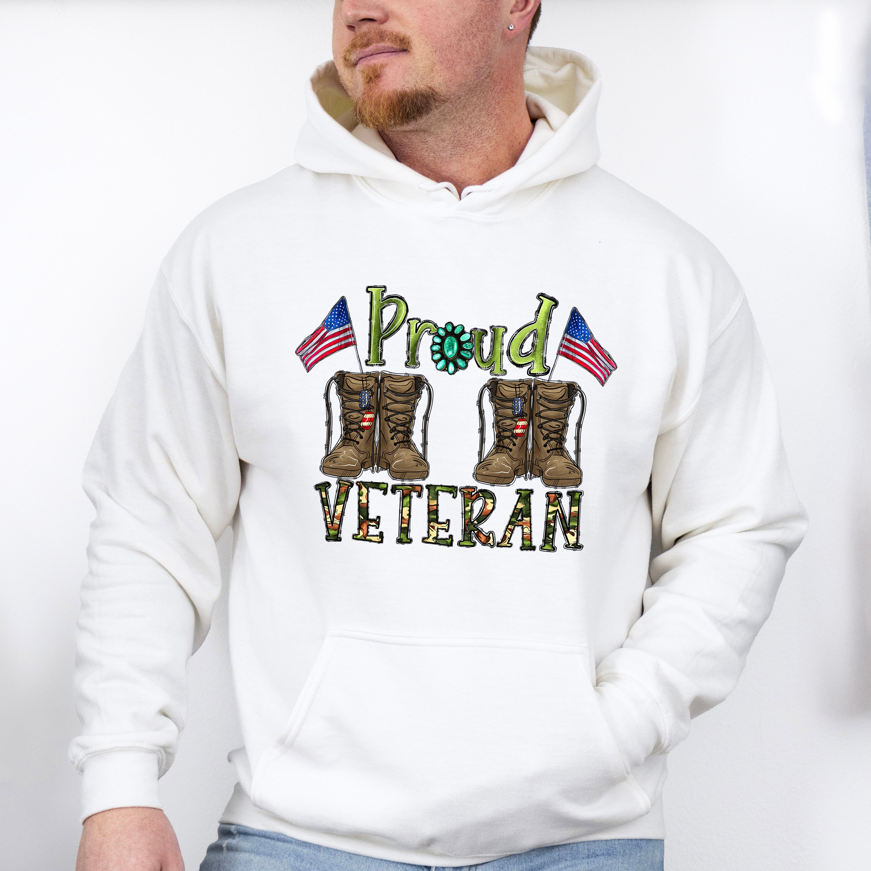 Proud Veteran Design - Military Unisex Crewneck T-Shirt Sweatshirt Hoodie