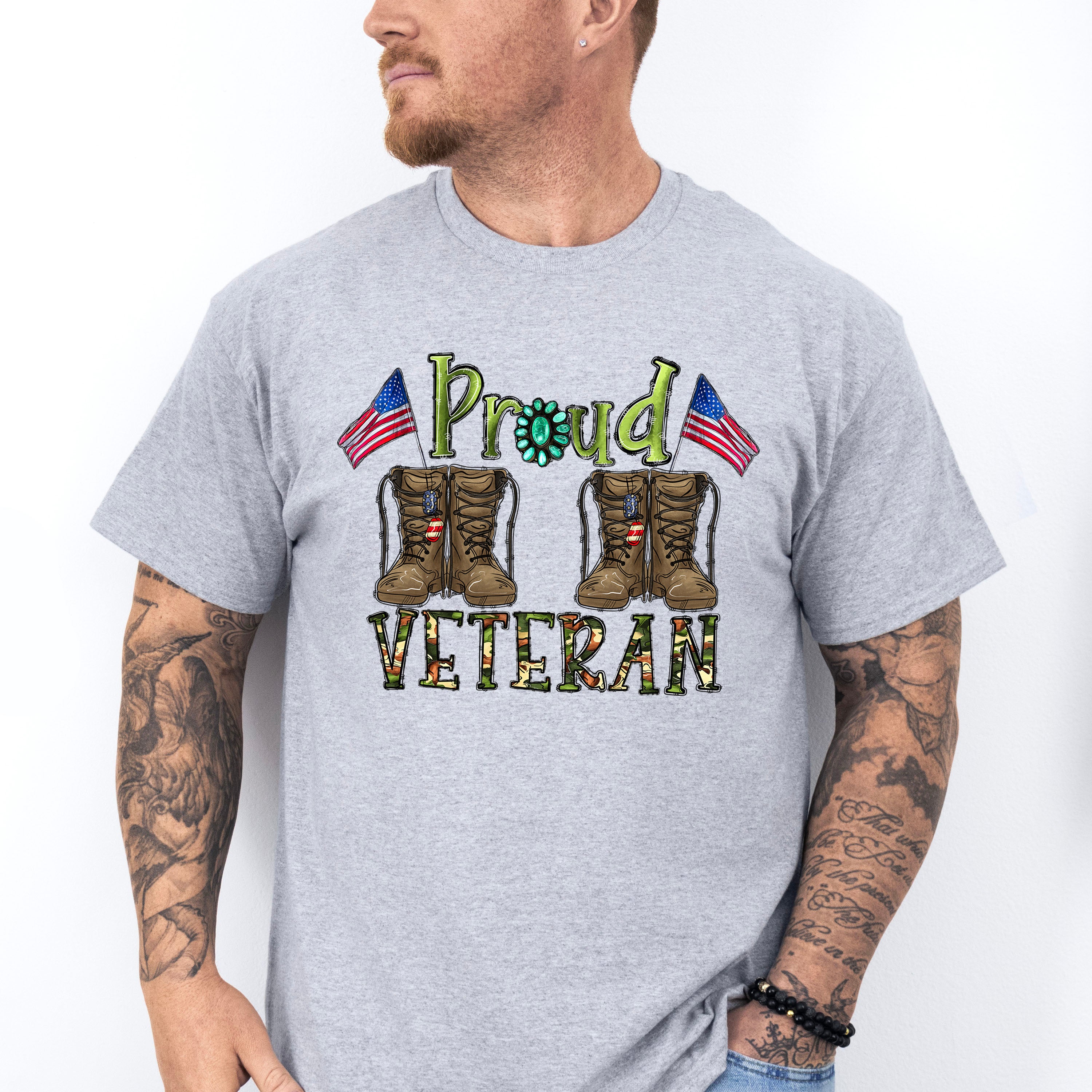 Proud Veteran Design - Military Unisex Crewneck T-Shirt Sweatshirt Hoodie