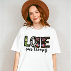 Love Our Troops - Military Unisex Crewneck T-Shirt Sweatshirt Hoodie
