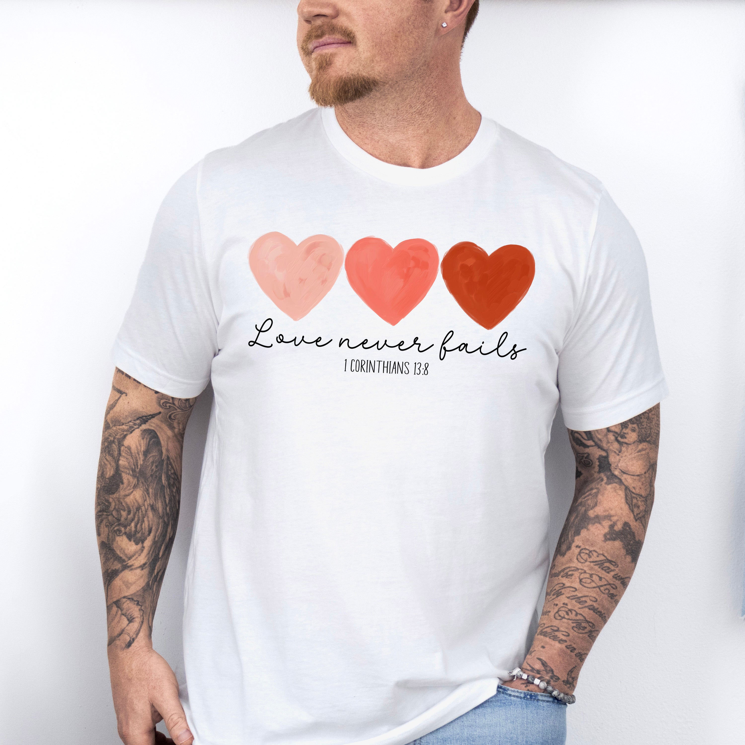 Love Never Fails - Valentines Theme Unisex Crewneck T-Shirt Sweatshirt Hoodie