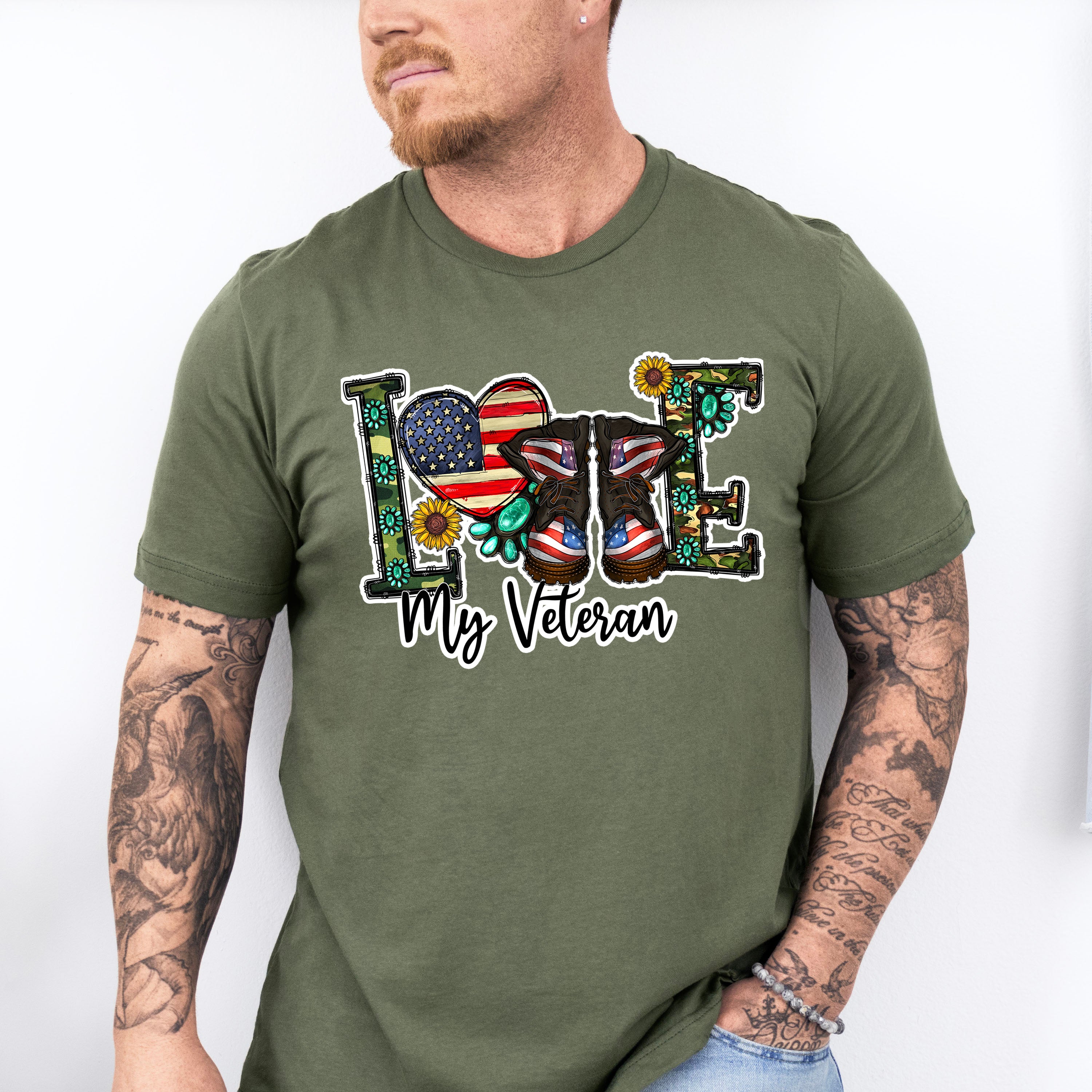 Love My Veteran - Military Unisex Crewneck T-Shirt Sweatshirt Hoodie