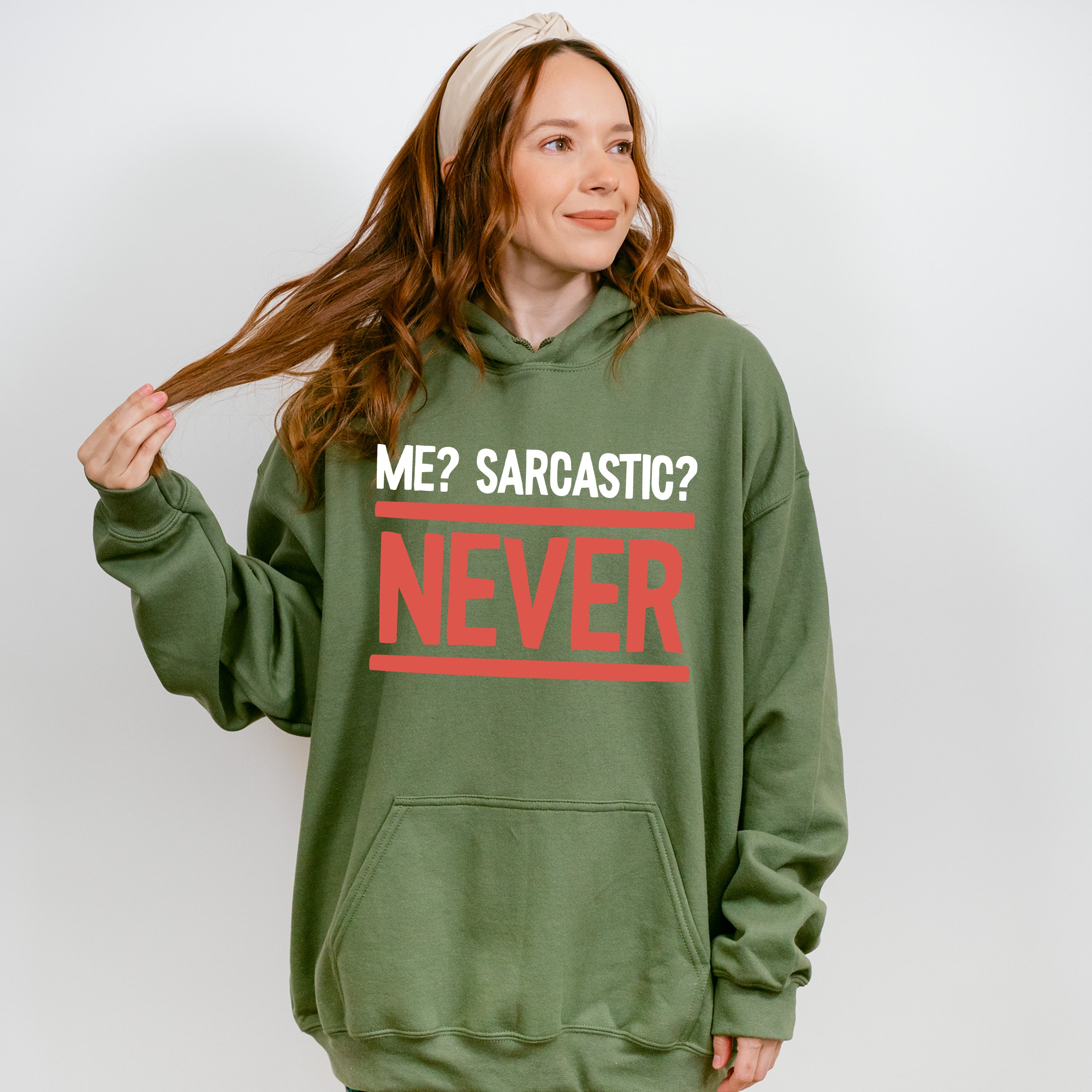 Me? Sarcastic? Never - Funny Unisex Crewneck T-Shirt Sweatshirt Hoodie
