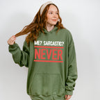 Me? Sarcastic? Never - Funny Unisex Crewneck T-Shirt Sweatshirt Hoodie
