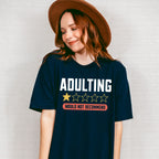 Adulting One Star Would Not Recommend - Funny Unisex Crewneck T-Shirt Sweatshirt Hoodie