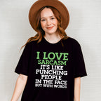 Punching People In The Face But With Words - Funny Unisex Crewneck T-Shirt Sweatshirt Hoodie