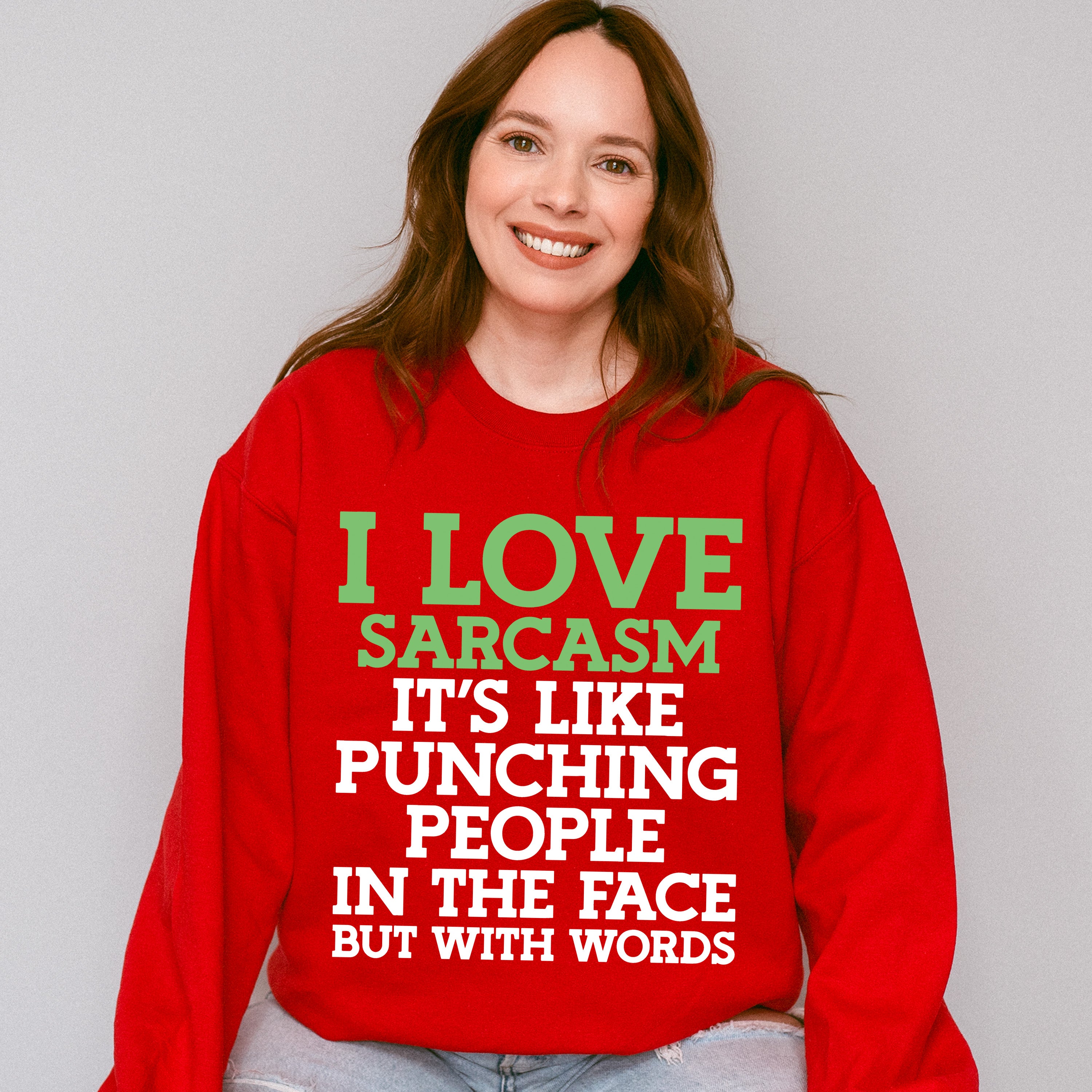 Punching People In The Face But With Words - Funny Unisex Crewneck T-Shirt Sweatshirt Hoodie