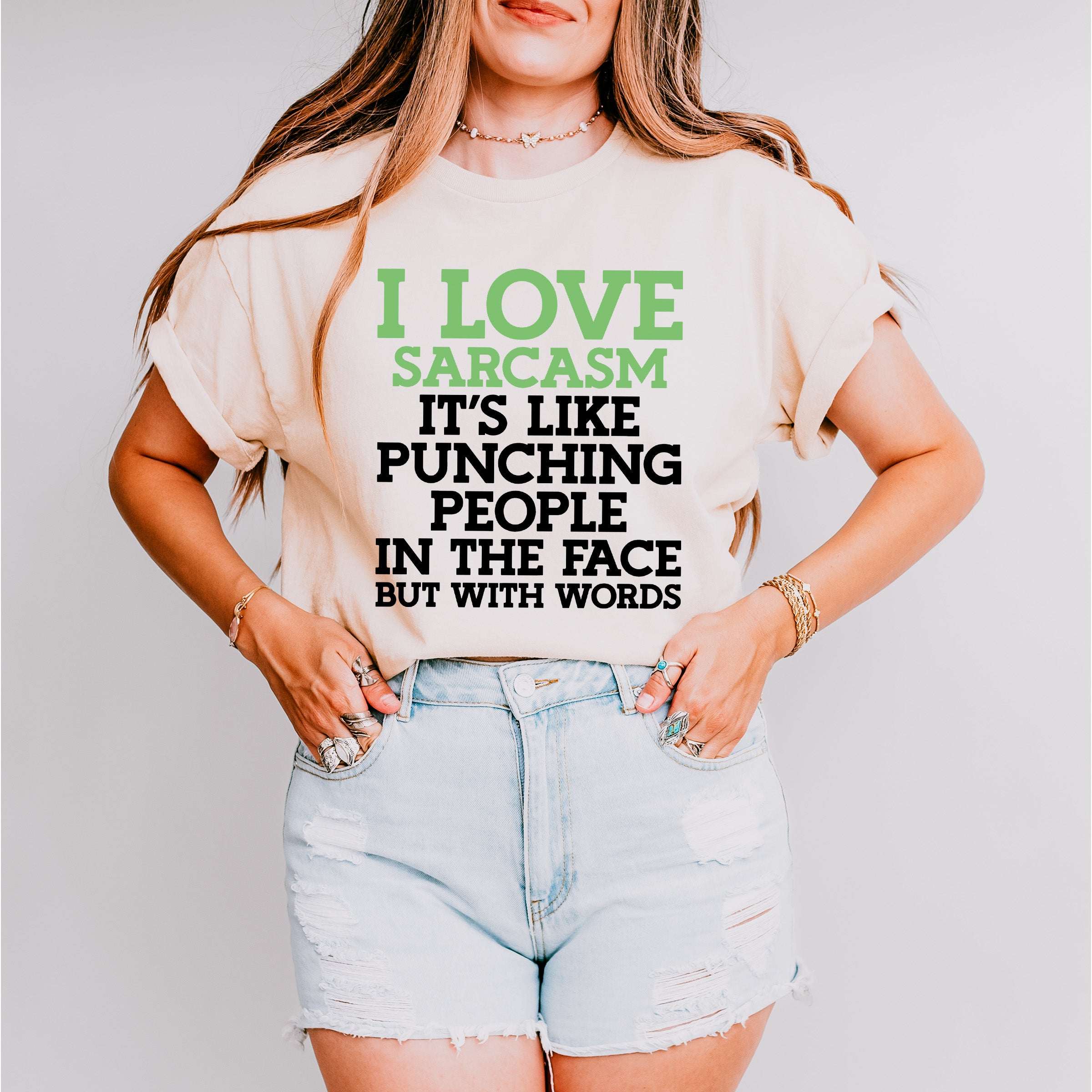 Punching People In The Face But With Words - Funny Unisex Crewneck T-Shirt Sweatshirt Hoodie