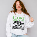 Punching People In The Face But With Words - Funny Unisex Crewneck T-Shirt Sweatshirt Hoodie