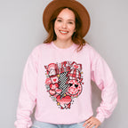 Valentines Day Doodles Design - Valentines Theme Unisex Crewneck T-Shirt Sweatshirt Hoodie