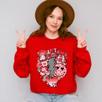 Valentines Day Doodles Design - Valentines Theme Unisex Crewneck T-Shirt Sweatshirt Hoodie