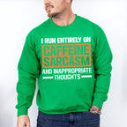 Caffeine Sarcasm And Inappropriate Thoughts - Funny Unisex Crewneck T-Shirt Sweatshirt Hoodie